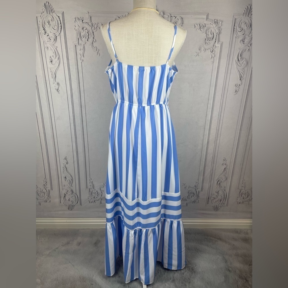 Summer Fun Striped Ruffle Hem Cami Maxi Dress - Picture 7 of 10
